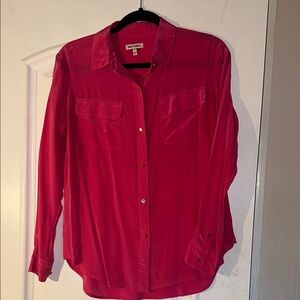 Juicy Couture Vibrant Pink Blouse with Gold Buttons